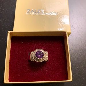 Amethyst and diamond ring